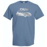 Auto fan Peugeot 308 stencil minima férfi rövid ujjú póló