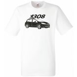 Auto fan Peugeot 308 stencil minima férfi rövid ujjú póló