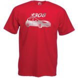 Auto fan Peugeot 308 stencil minima férfi rövid ujjú póló