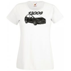   Auto fan Peugeot 3008 stencil minima női rövid ujjú póló