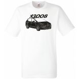 Auto fan Peugeot 3008 stencil minima férfi rövid ujjú póló