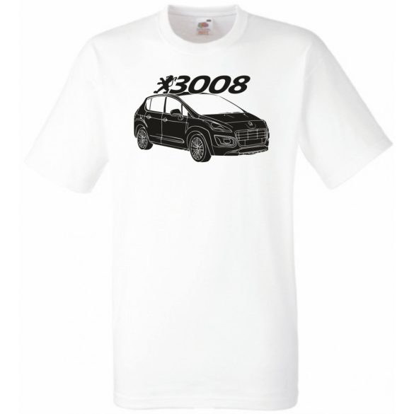 Auto fan Peugeot 3008 stencil minima férfi rövid ujjú póló
