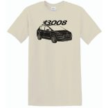 Auto fan Peugeot 3008 stencil minima férfi rövid ujjú póló