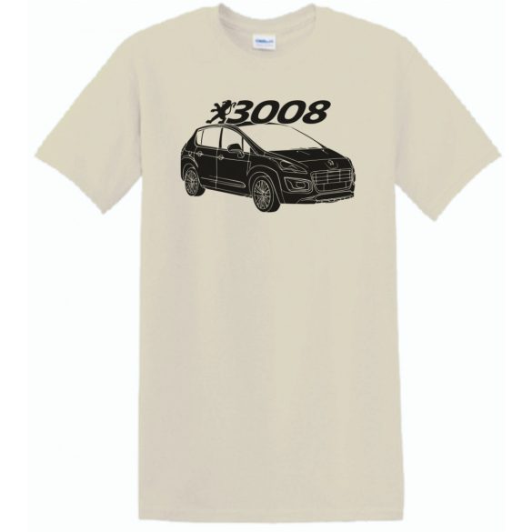 Auto fan Peugeot 3008 stencil minima férfi rövid ujjú póló