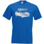 Auto fan Peugeot 3008 stencil minima férfi rövid ujjú póló