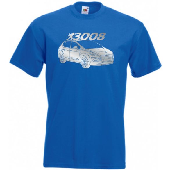 Auto fan Peugeot 3008 stencil minima férfi rövid ujjú póló