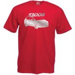 Auto fan Peugeot 3008 stencil minima férfi rövid ujjú póló