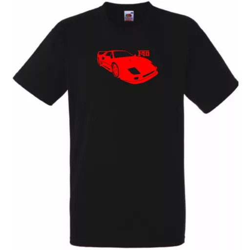 Auto Fan F40 stencil férfi rövid ujjú póló
