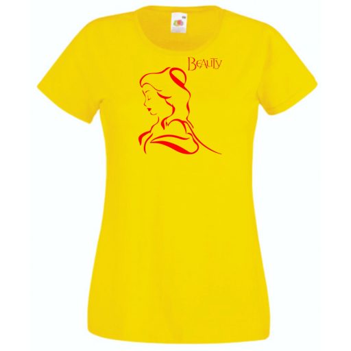 Szépség és a Szörnyeteg női rövid ujjú póló