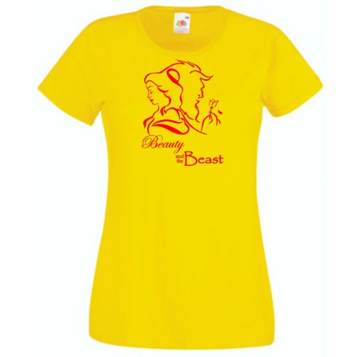 Szépség és a Szörnyeteg női rövid ujjú póló