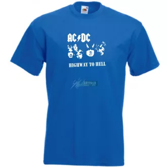 Retro AC DC stencil minima férfi rövid ujjú póló