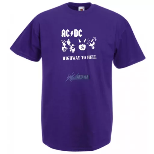 Retro AC DC stencil minima férfi rövid ujjú póló