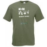 Retro AC DC stencil minima férfi rövid ujjú póló