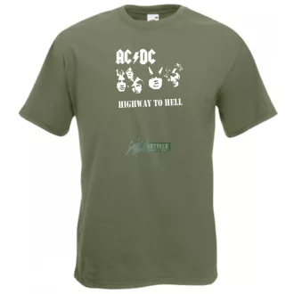 Retro AC DC stencil minima férfi rövid ujjú póló