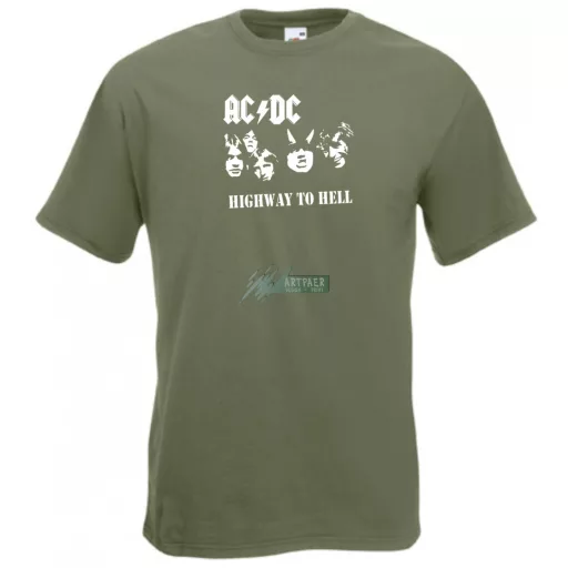Retro AC DC stencil minima férfi rövid ujjú póló