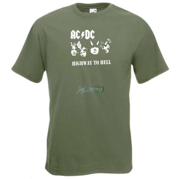 Retro AC DC stencil minima férfi rövid ujjú póló