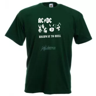 Retro AC DC stencil minima férfi rövid ujjú póló