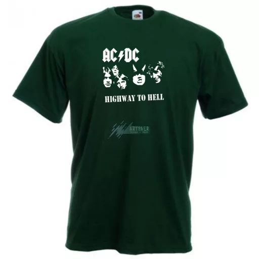 Retro AC DC stencil minima férfi rövid ujjú póló