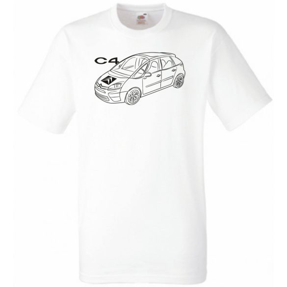 Auto fan Citroen C4 minima rajz férfi rövid ujjú póló
