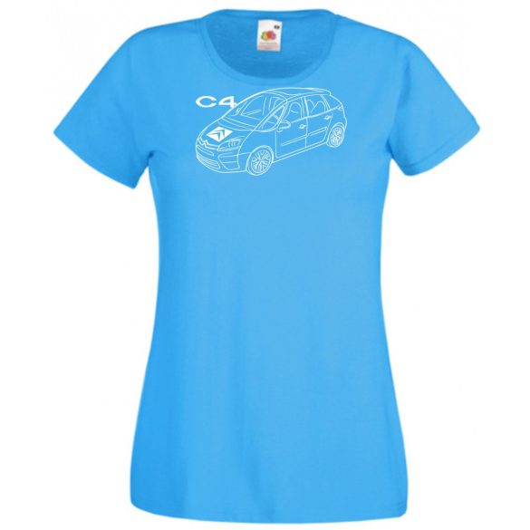 Auto fan Citroen C4 minima rajz női rövid ujjú póló