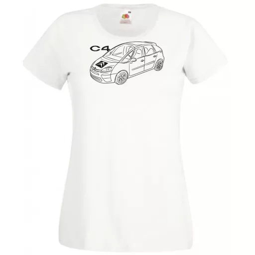 Auto fan Citroen C4 minima rajz női rövid ujjú póló