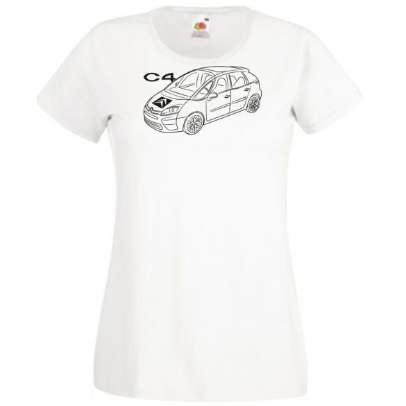 Auto fan Citroen C4 minima rajz női rövid ujjú póló