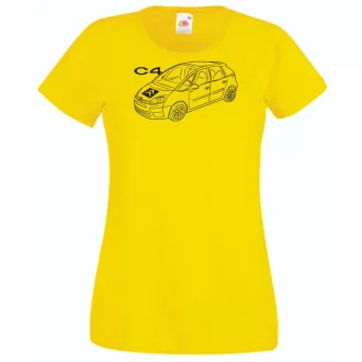 Auto fan Citroen C4 minima rajz női rövid ujjú póló