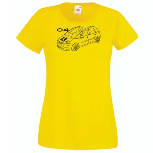 Auto fan Citroen C4 minima rajz női rövid ujjú póló