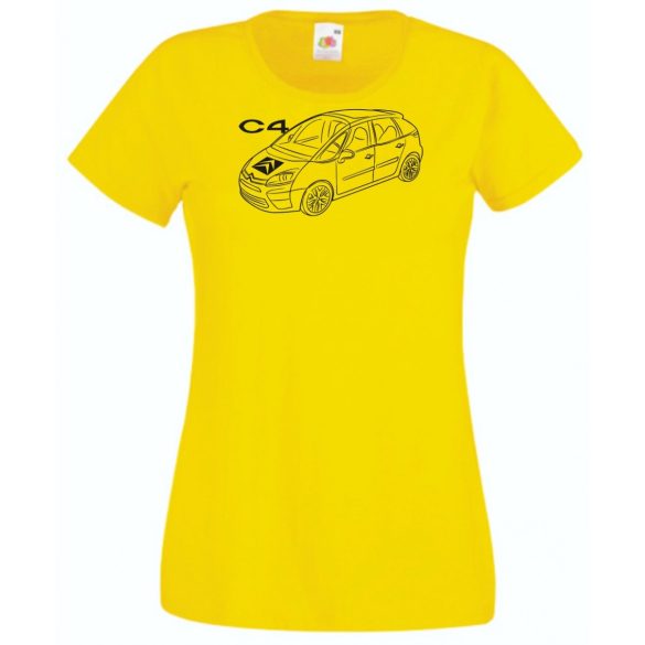 Auto fan Citroen C4 minima rajz női rövid ujjú póló