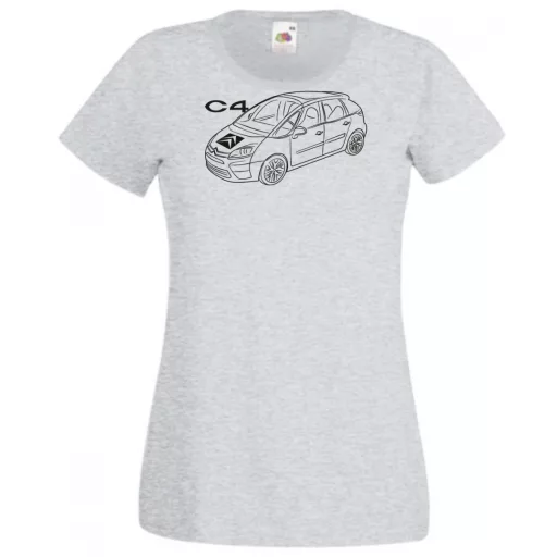 Auto fan Citroen C4 minima rajz női rövid ujjú póló