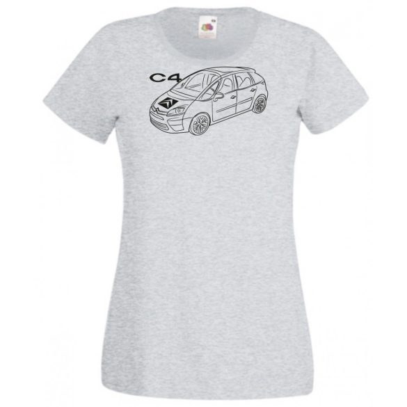 Auto fan Citroen C4 minima rajz női rövid ujjú póló