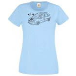 Auto fan Citroen C4 minima rajz női rövid ujjú póló