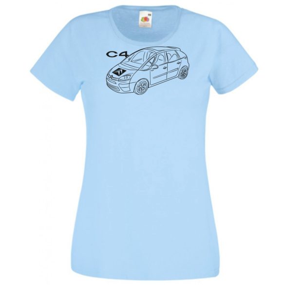 Auto fan Citroen C4 minima rajz női rövid ujjú póló