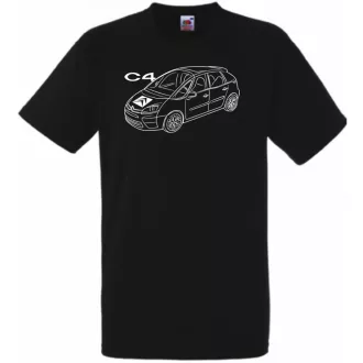 Auto fan Citroen C4 minima rajz férfi rövid ujjú póló