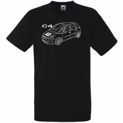 Auto fan Citroen C4 minima rajz férfi rövid ujjú póló
