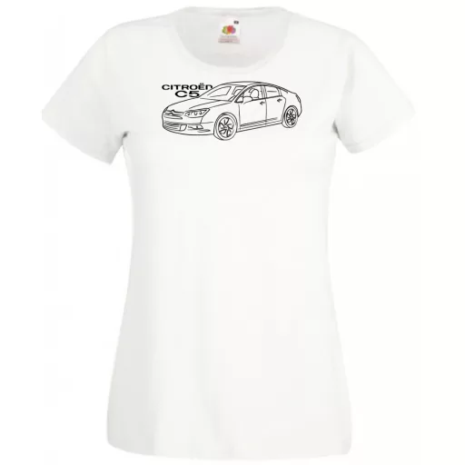 Auto fan Citroen C5 minima rajz női rövid ujjú póló