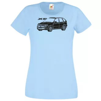 Auto fan BMW X5 stencil minima női rövid ujjú póló