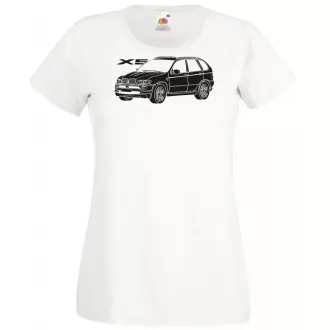 Auto fan BMW X5 stencil minima női rövid ujjú póló