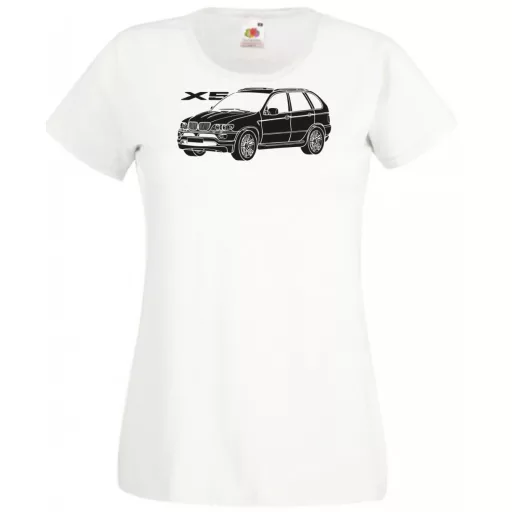 Auto fan BMW X5 stencil minima női rövid ujjú póló