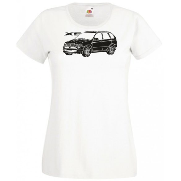 Auto fan BMW X5 stencil minima női rövid ujjú póló