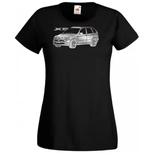 Auto fan BMW X5 stencil minima női rövid ujjú póló