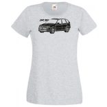 Auto fan BMW X5 stencil minima női rövid ujjú póló