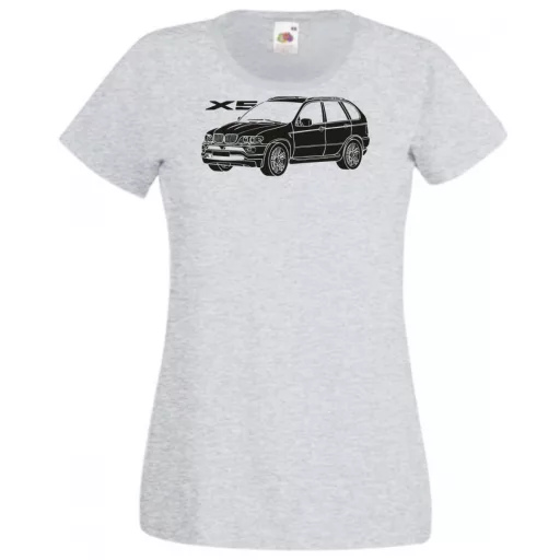 Auto fan BMW X5 stencil minima női rövid ujjú póló