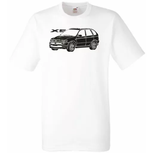 Auto fan BMW X5 stencil minima férfi rövid ujjú póló