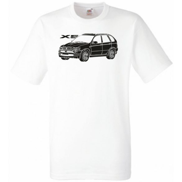 Auto fan BMW X5 stencil minima férfi rövid ujjú póló