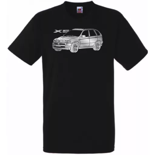 Auto fan BMW X5 stencil minima férfi rövid ujjú póló