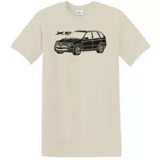 Auto fan BMW X5 stencil minima férfi rövid ujjú póló