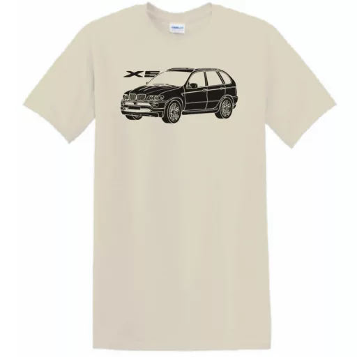 Auto fan BMW X5 stencil minima férfi rövid ujjú póló