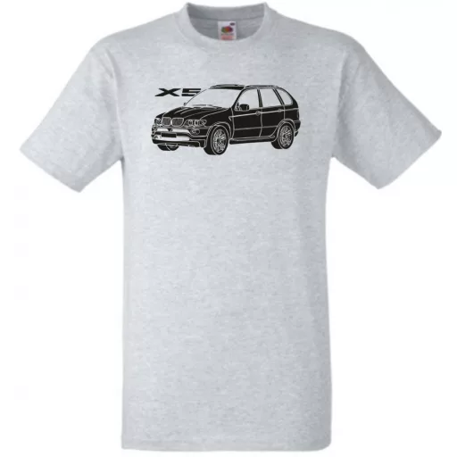 Auto fan BMW X5 stencil minima férfi rövid ujjú póló