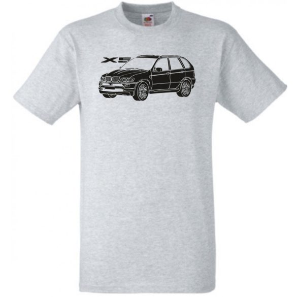 Auto fan BMW X5 stencil minima férfi rövid ujjú póló